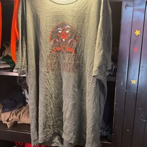 Green Graphic T-Shirt with Red Design